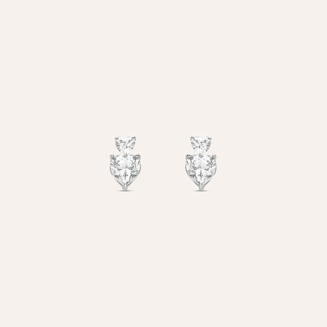 Orecchini Lobo Claire Oro Bianco Cubic Zirconia - Orecchini a Lobo Donna | Stroili