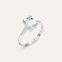 Anello Solitario Acquamarina Oro Bianco Acquamarina Diamante