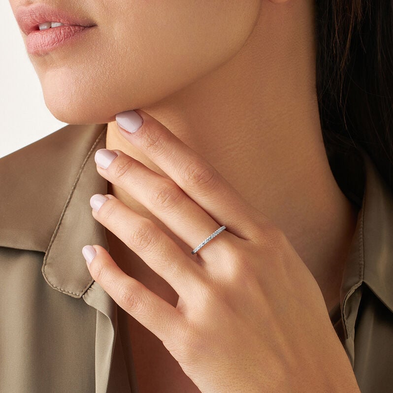 Anello Semi-eternity Silver Elegance Argento Rodiato Cubic Zirconia - Anelli con Pietre Donna | Stroili