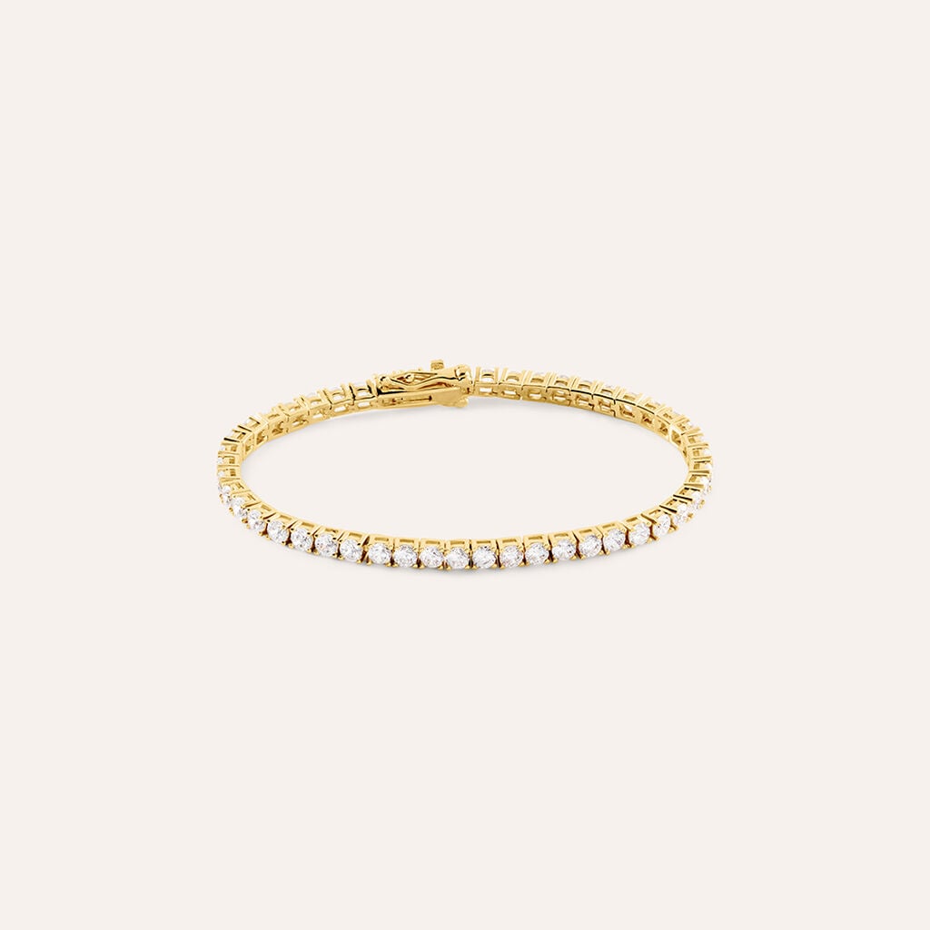 Bracciale Tennis Silver Glow Argento Dorato Cubic Zirconia