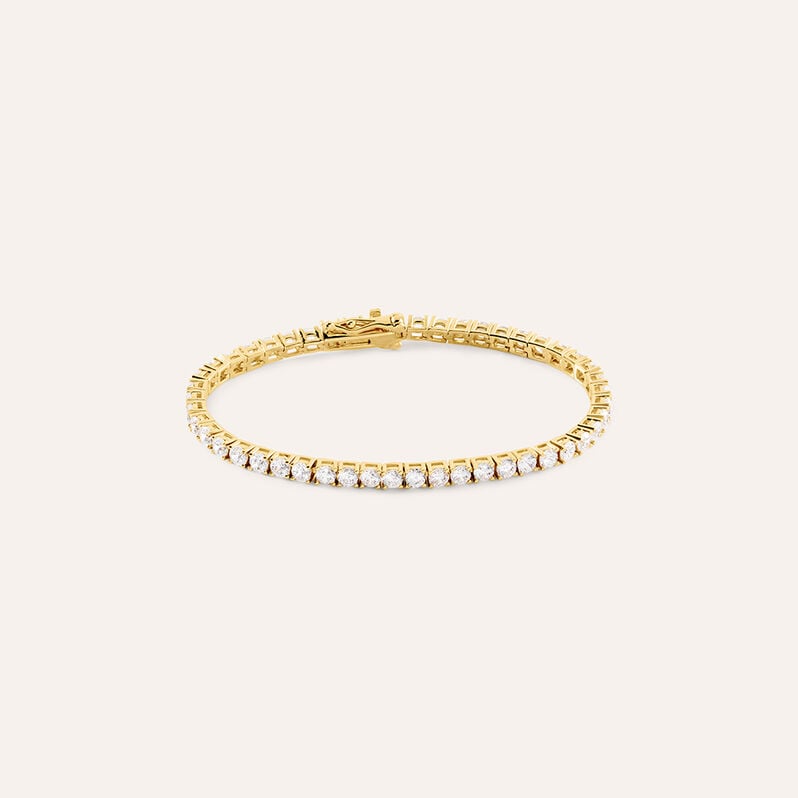Bracciale Tennis Silver Glow Argento Dorato Cubic Zirconia - Bracciali Tennis Donna | Stroili