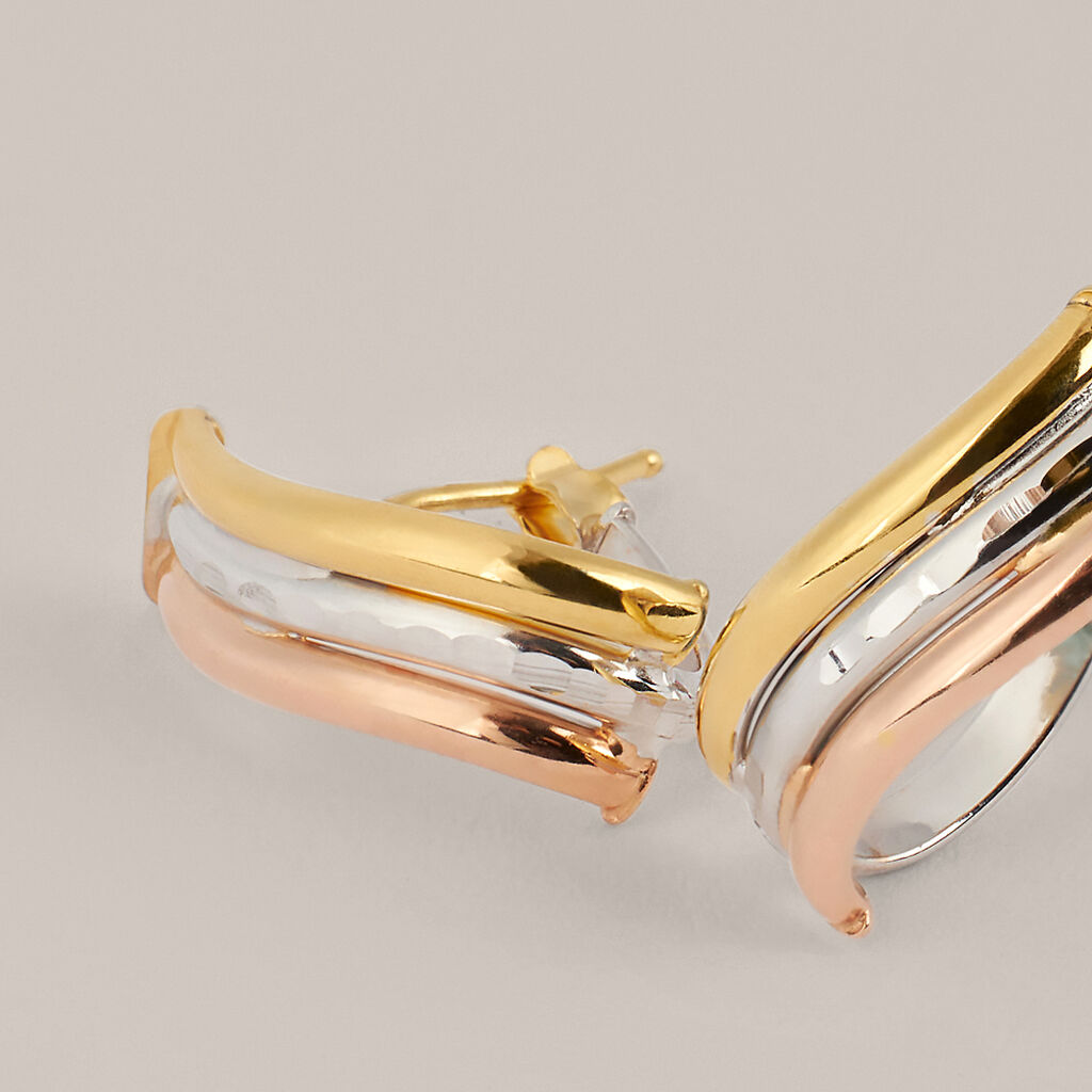 Orecchini A Cerchio Toujours Oro Tricolore