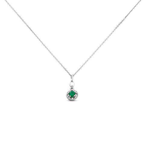 Collana Punto Luce Elizabeth Crown Oro Bianco Smeraldo Diamante - Collane Punto Luce Donna | Stroili