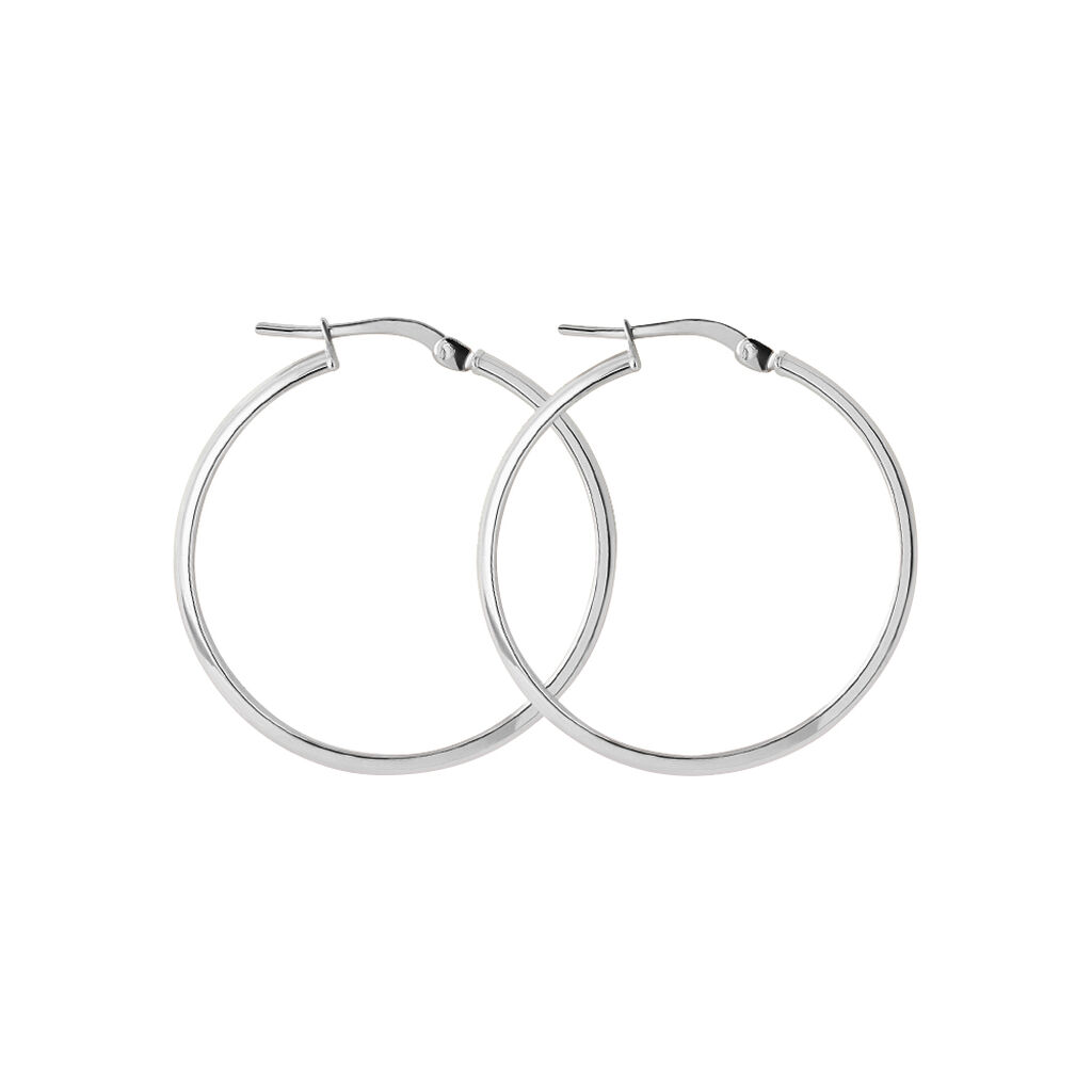 Orecchini A Cerchio Toujours Oro Bianco - Orecchini a Cerchio Donna | Stroili