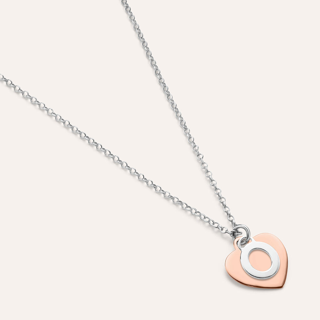 Collana Silver Collection Argento Bicolore Bianco / Rosa