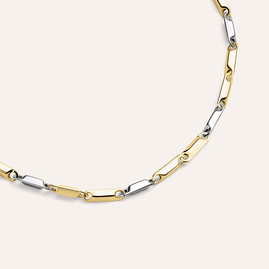 Bracciale Catena Oro Uomo Oro Bicolore