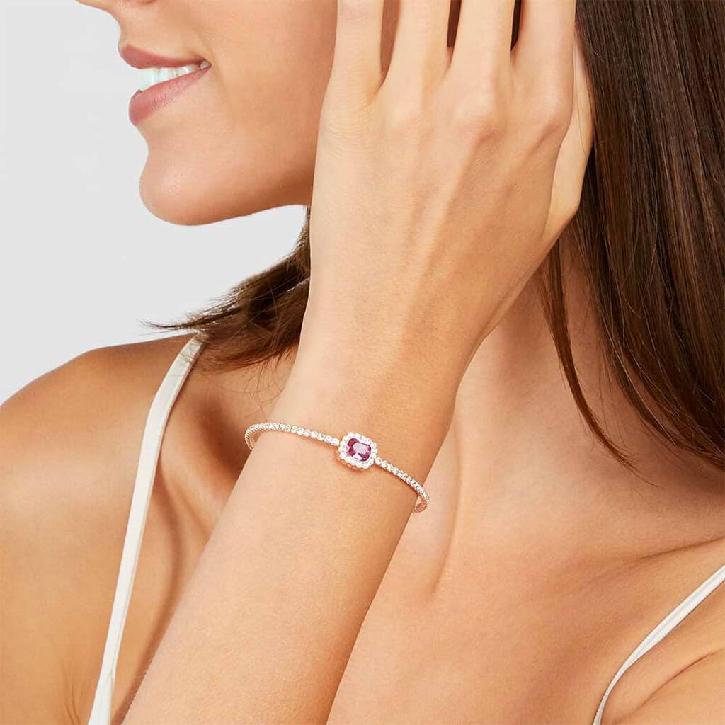 Bangle Romantic Shine Metallo Rosa Cristallo - Bracciali Rigidi Donna | Stroili