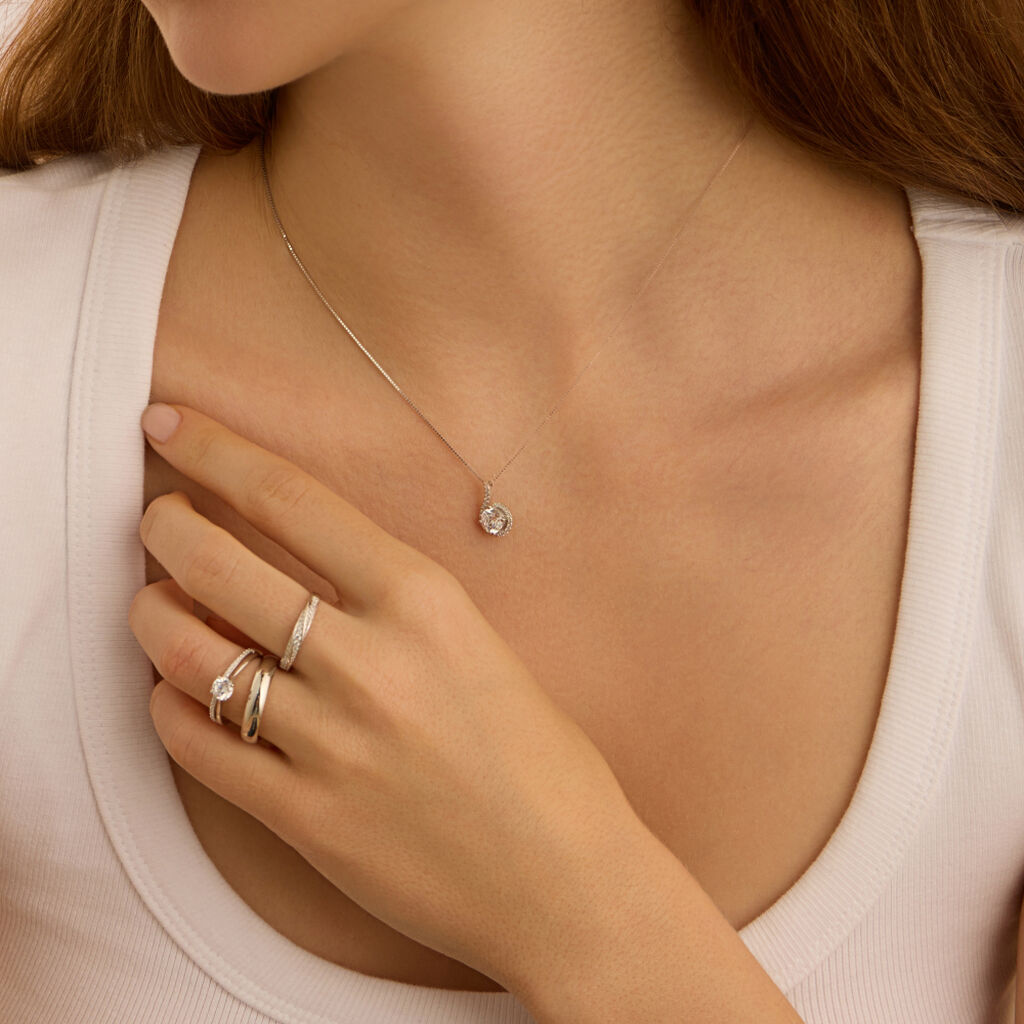 Anello Solitario Claire Oro Bianco Cubic Zirconia