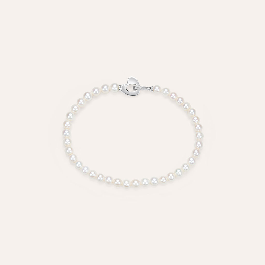 Bracciale Gold Pearls Oro Bianco Perla D'Acqua Dolce Diamante - Bracciali Donna | Stroili