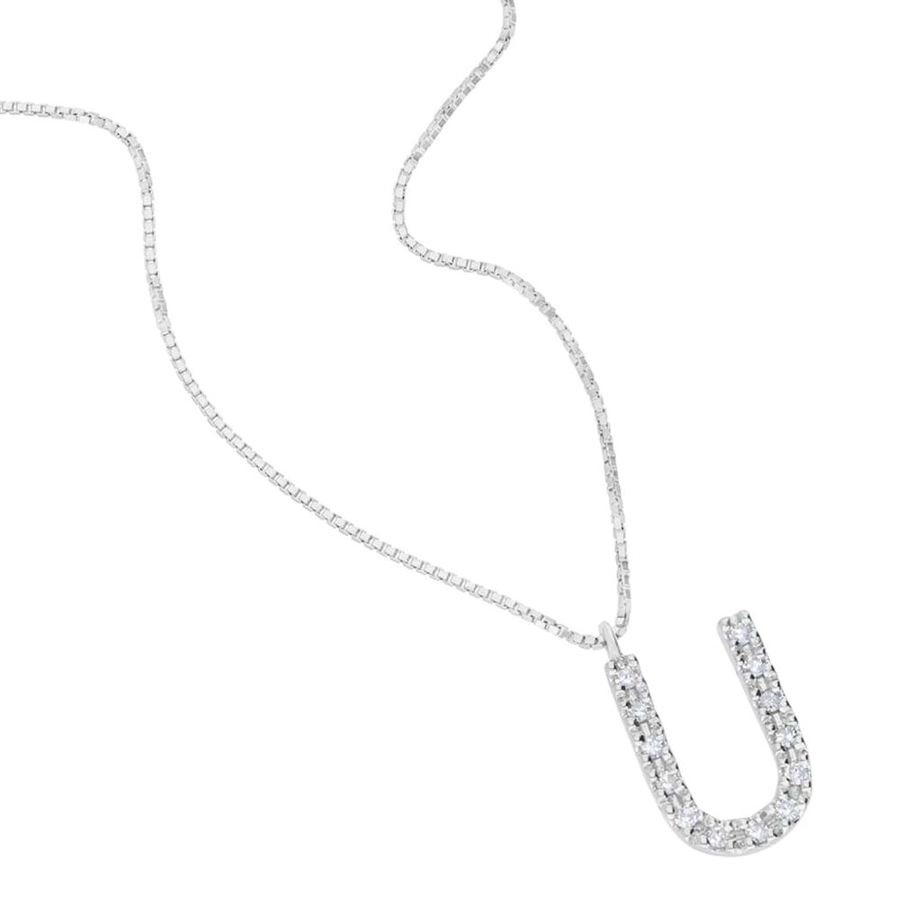 Collana Diamond Letters Oro Bianco Diamante - Collane Donna | Stroili