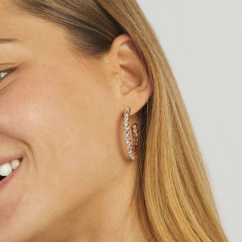 Orecchini A Cerchio Romantic Shine Metallo Rosa Cristallo - Orecchini a Cerchio Donna | Stroili