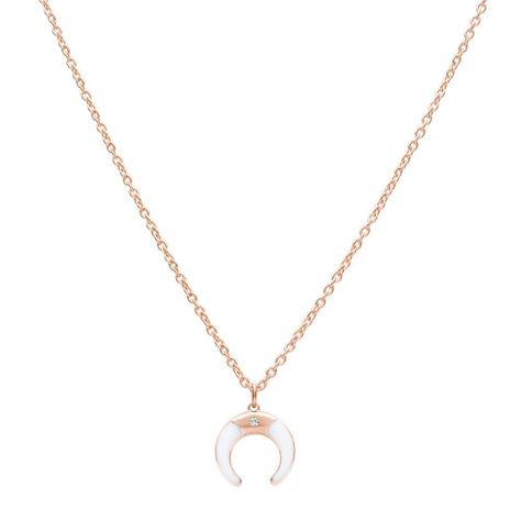 Girocollo lunula in acciaio rosato e strass - Collane Donna | Stroili