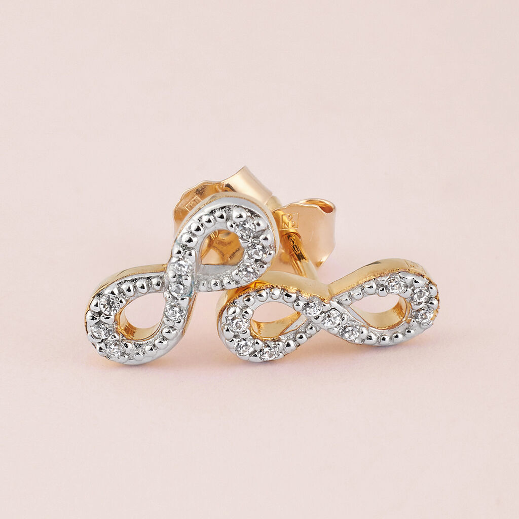 Orecchini Lobo Golden Dream Placcato Oro Giallo Cubic Zirconia