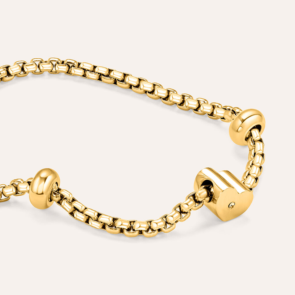 Bead Essential Code Acciaio Dorato Cristallo