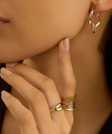 Anello Fascia Golden Lover Oro Bicolore