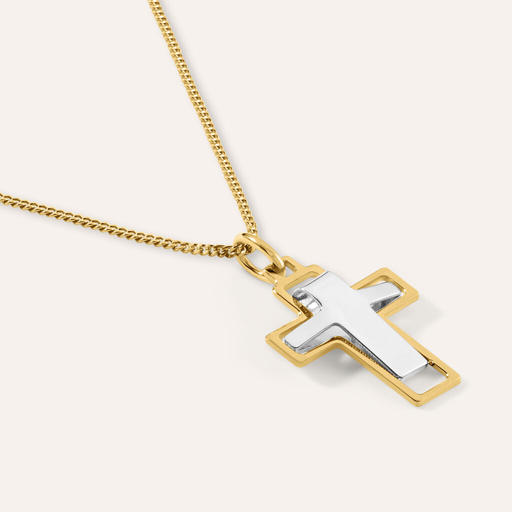 Pendente L'homme Or Oro Bicolore Giallo / Bianco