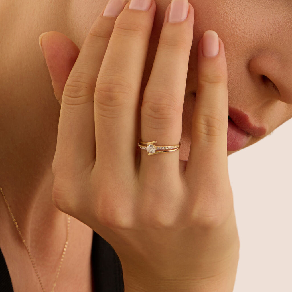 Anello Solitario Claire Oro Giallo Cubic Zirconia