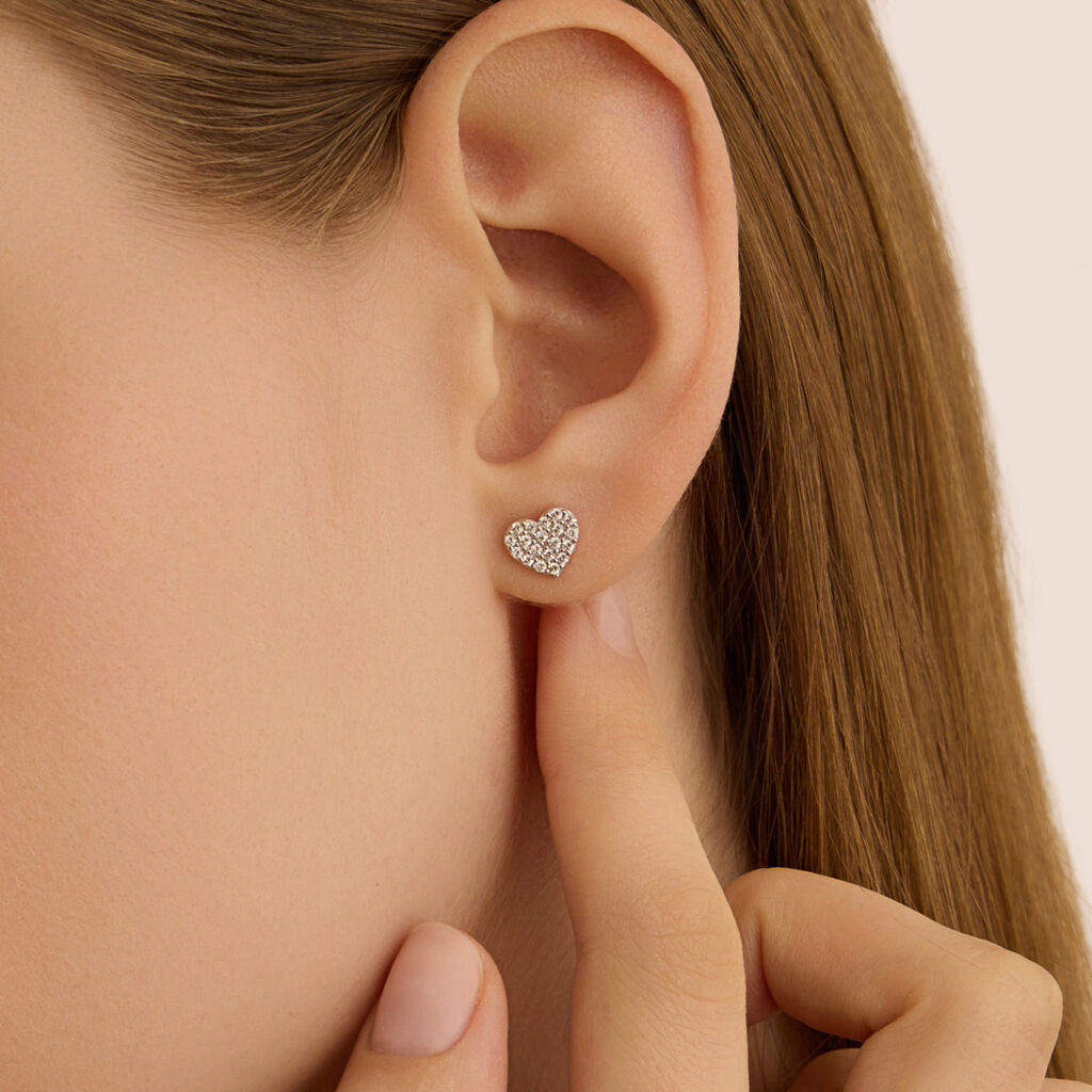 Orecchini Lobo Claire Oro Bianco Cubic Zirconia