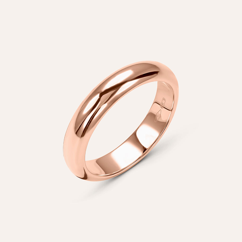 Fede Classica Leggera 4 mm Oro Rosa - Anelli con Incisione Unisex | Stroili
