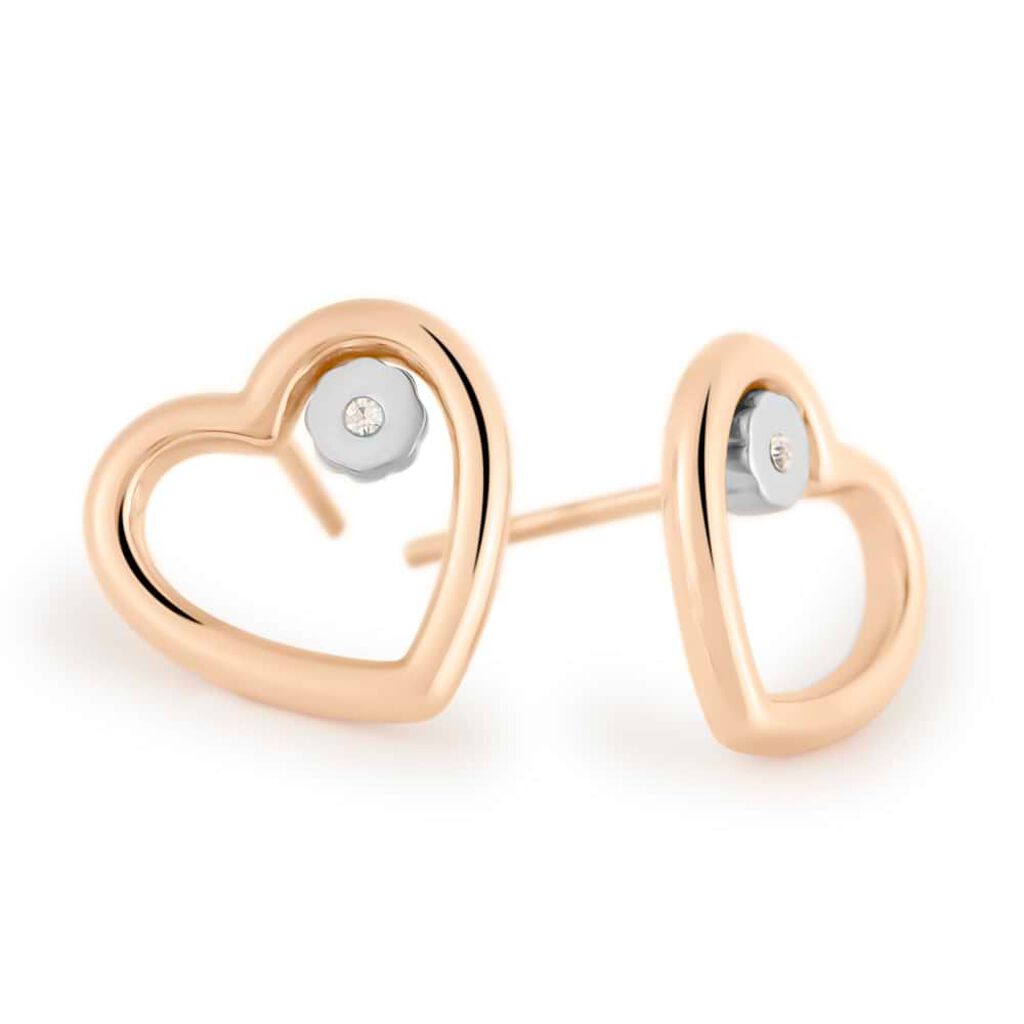 Orecchini Lobo Sunrise Acciaio Bicolore Bianco / Rosa Cristallo