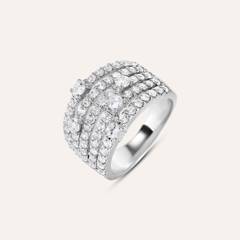 Anello Fascia Red Carpet Argento Rodiato Cubic Zirconia - Anelli con Pietre Donna | Stroili