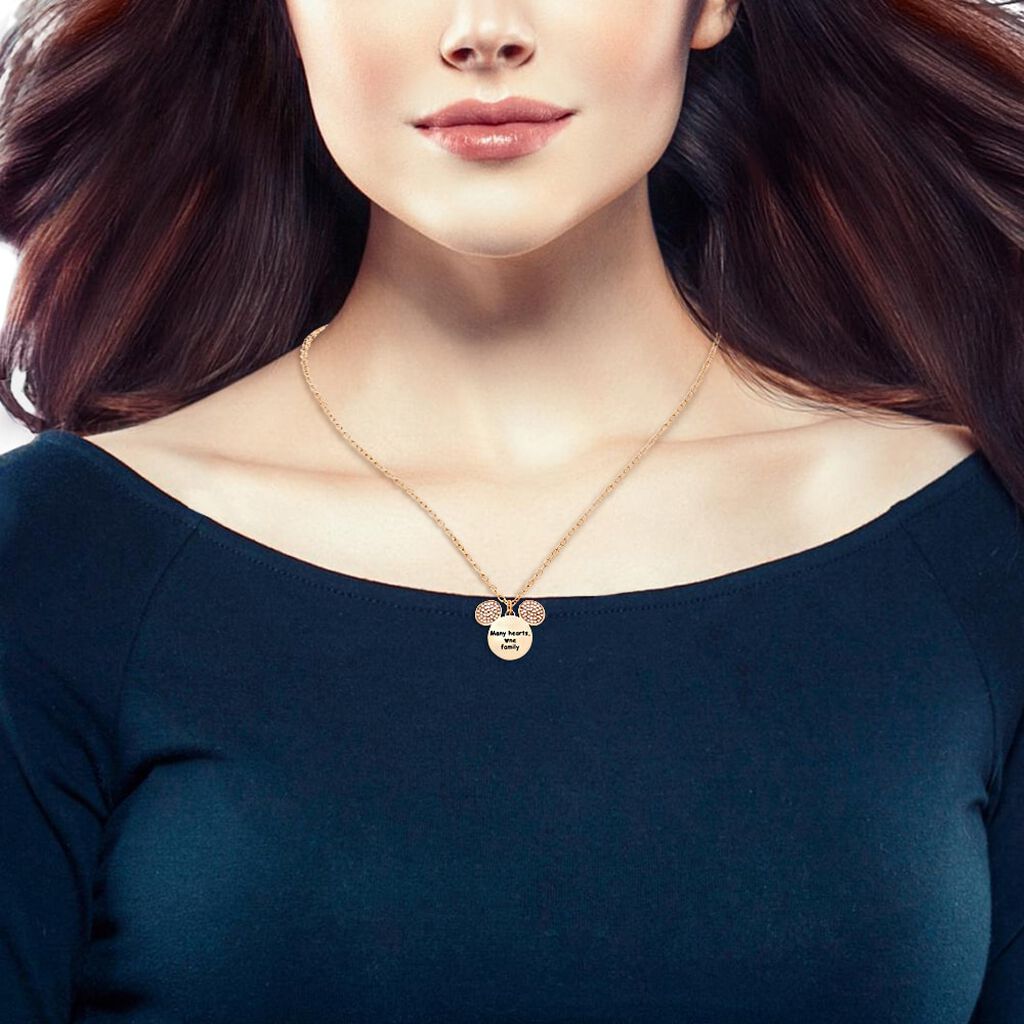 Collana Lady Message Acciaio Rosato Disney e Cristalli - Collane Donna | Stroili