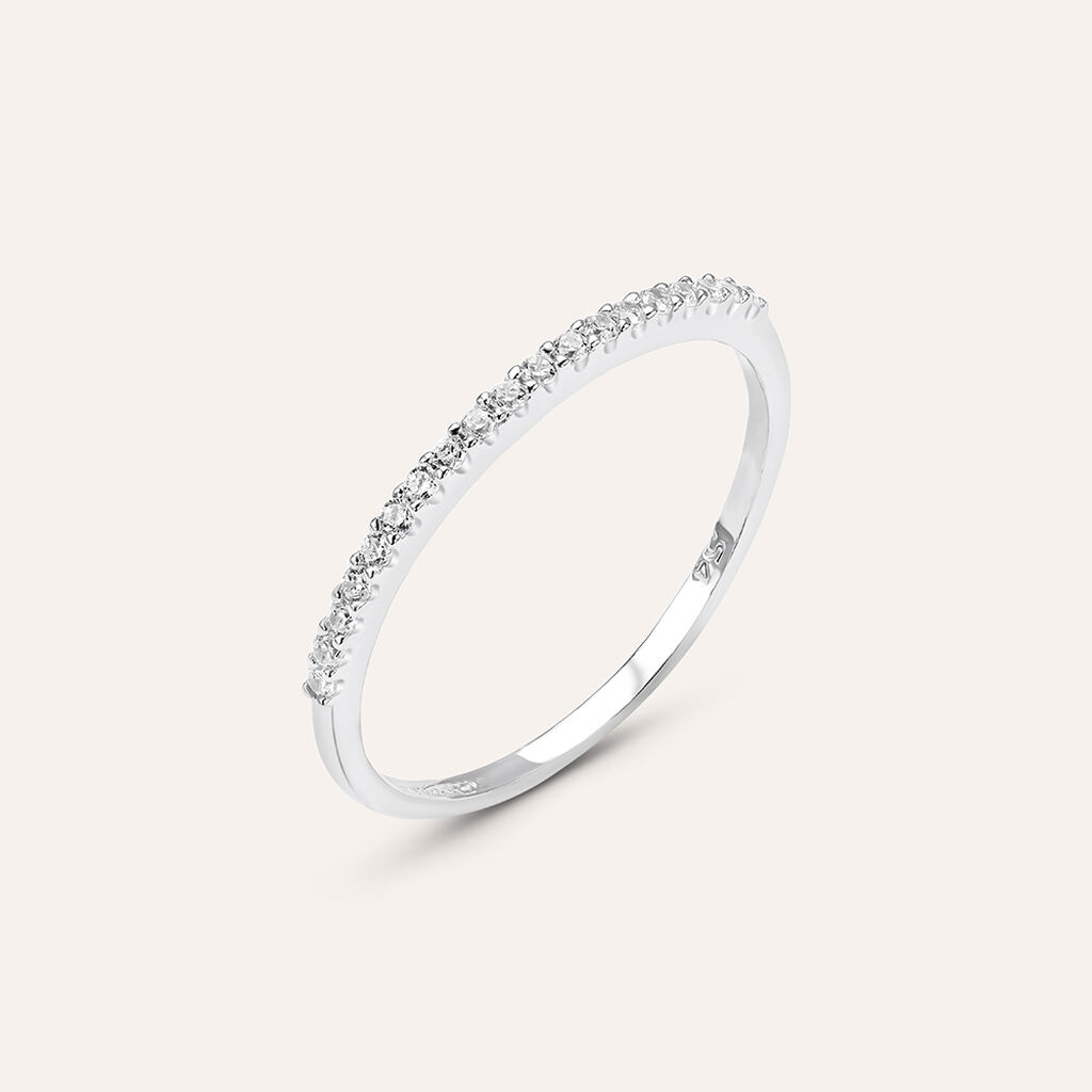 Anello Semi-eternity Silver Elegance Argento Rodiato Cubic Zirconia
