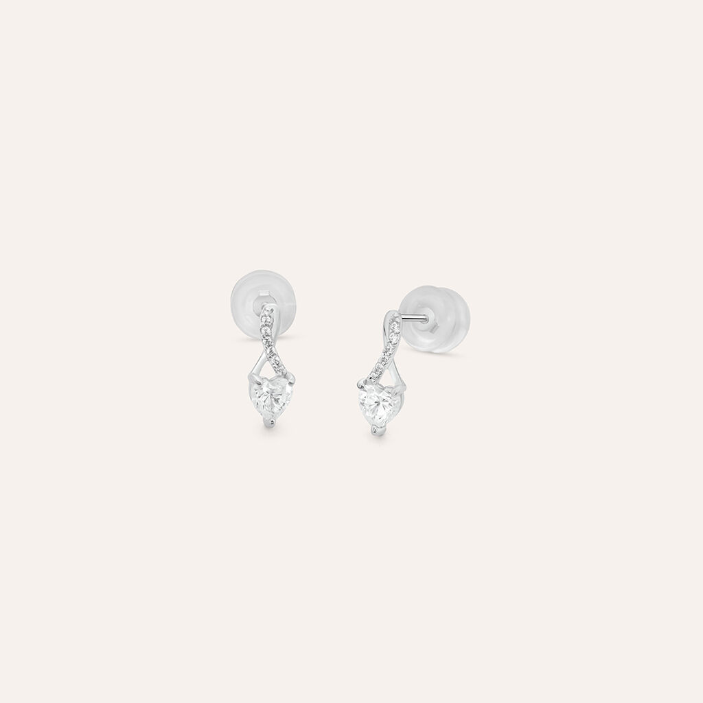 Orecchini Lobo Claire Oro Bianco Cubic Zirconia - Orecchini a Lobo Donna | Stroili