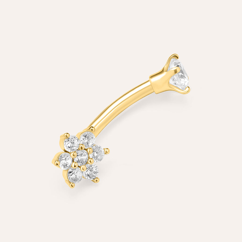 Piercing Ombelico Bon Ton Oro Giallo Cubic Zirconia