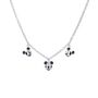 Collana in acciaio con 3 ciondoli Topolino e strass neri