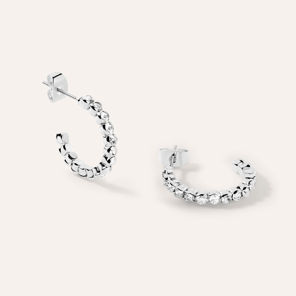 Orecchini A Cerchio Romantic Shine Metallo Cristallo - Orecchini a Cerchio Donna | Stroili