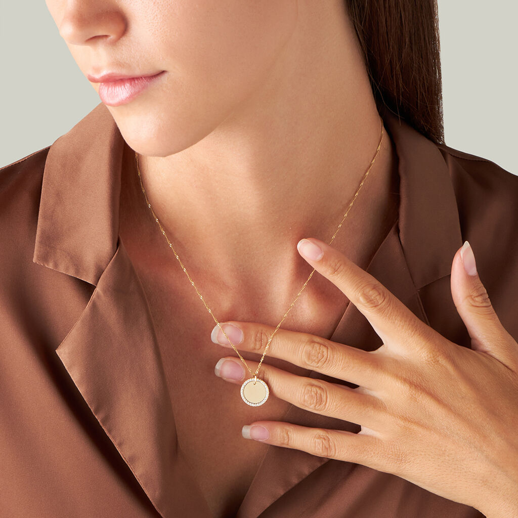 Pendente Poème Oro Giallo Cubic Zirconia - Ciondoli con Incisione Donna | Stroili