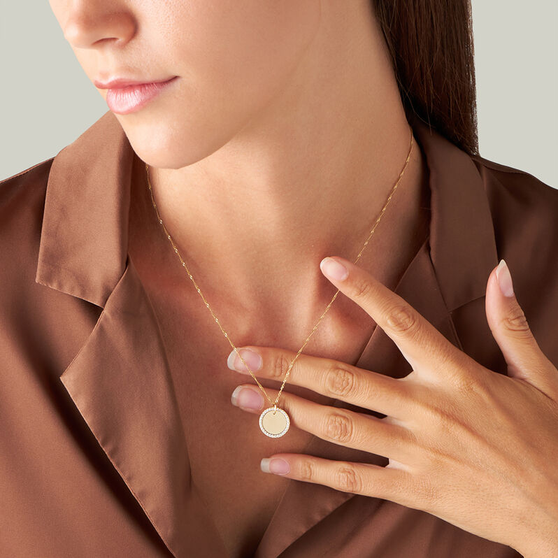 Pendente Poème Oro Giallo Cubic Zirconia - Ciondoli con Incisione Donna | Stroili