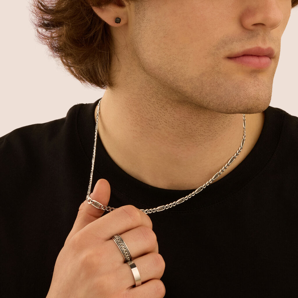 Anello Fantasia Gentleman Argento Rodiato