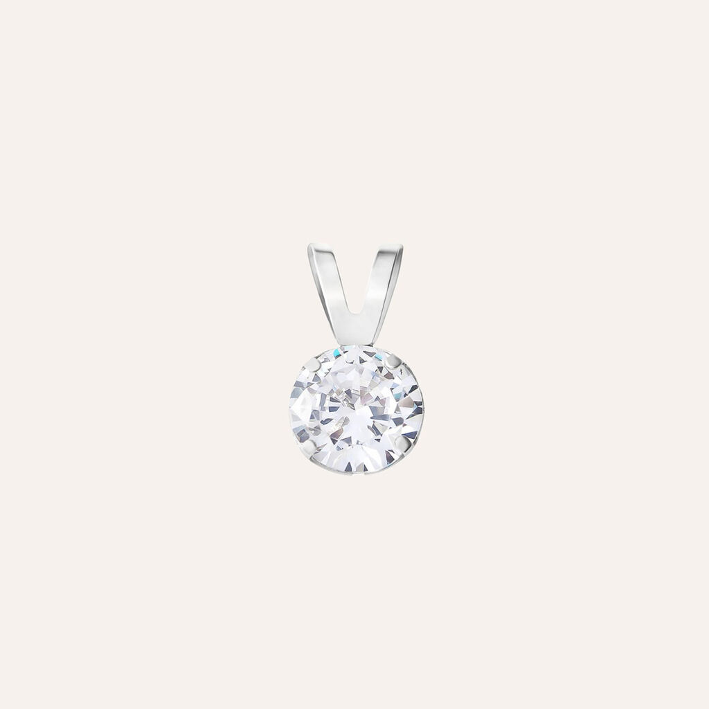Pendente Punto Luce Po&egrave;me Oro Bianco Cubic Zirconia
