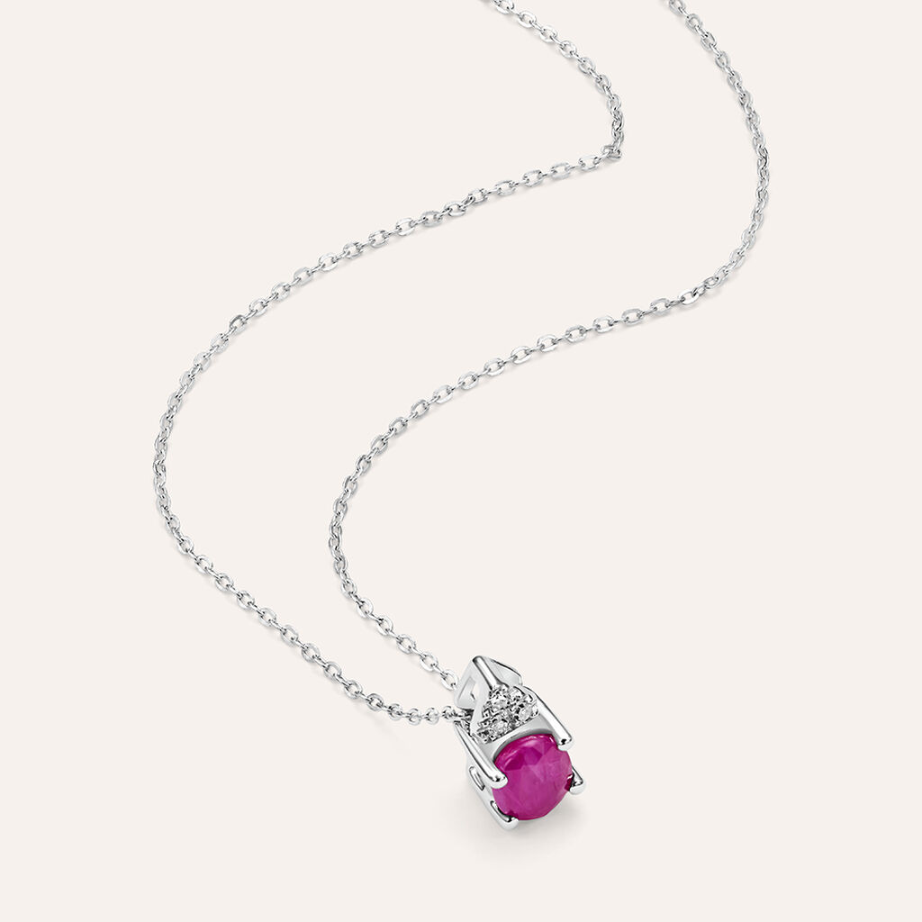 Collana Punto Luce Elizabeth Crown Oro Bianco Rubino Diamante - Collane Punto Luce Donna | Stroili