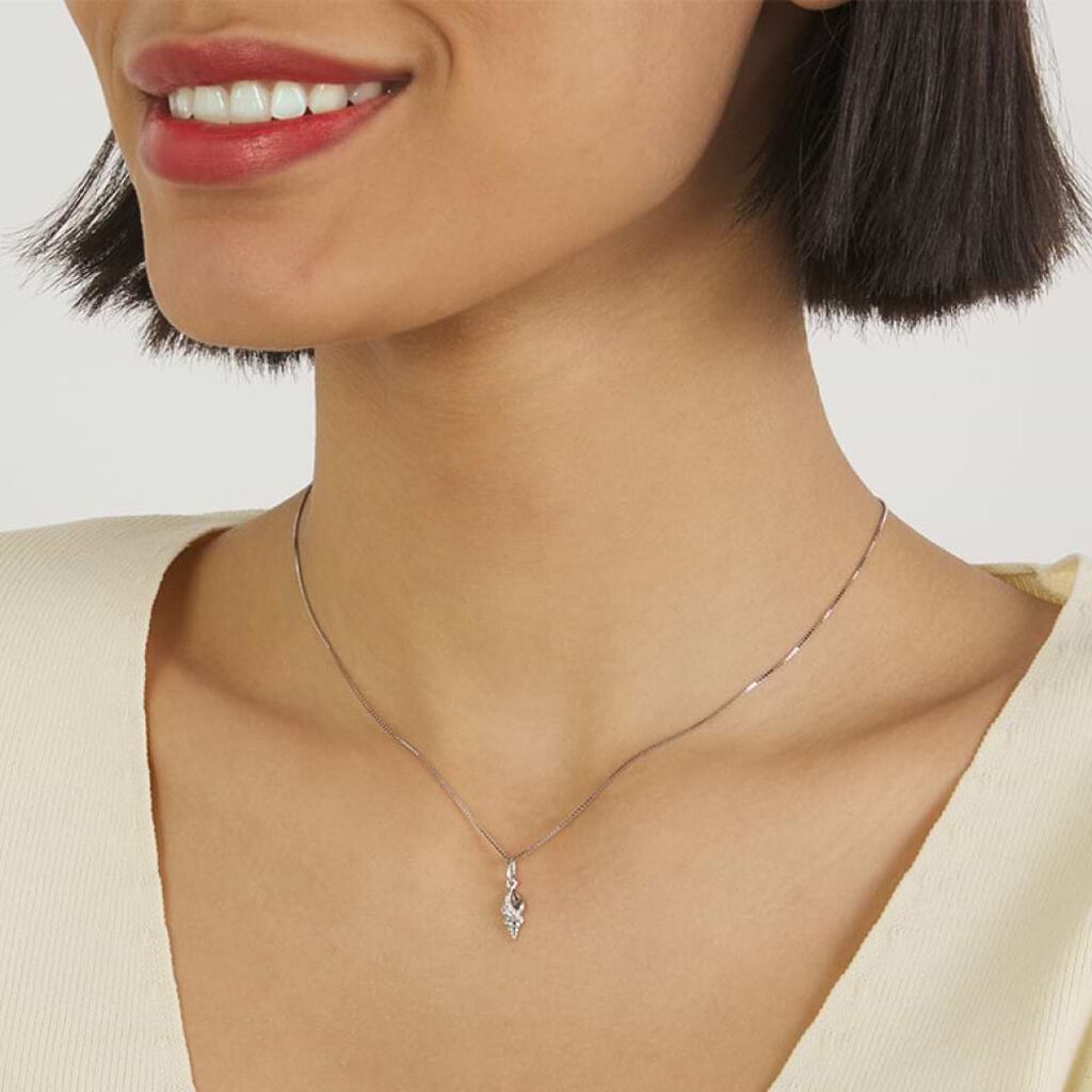 Pendente Poème Oro Bianco Cubic Zirconia - Ciondoli Donna | Stroili