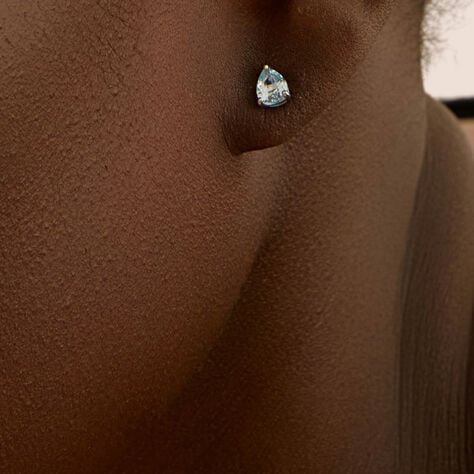 Orecchini Lobo Punto Luce Am&eacute;lie Oro Bianco Topazio - Orecchini a Lobo Donna | Stroili