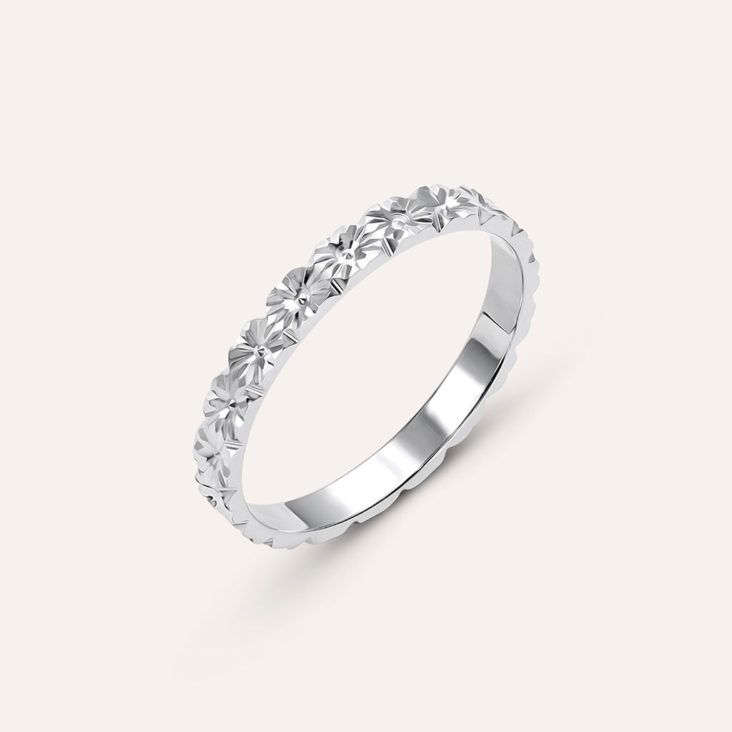 Fede Classica Diamantata 2.5 mm Oro Bianco - Anelli con Incisione Donna | Stroili