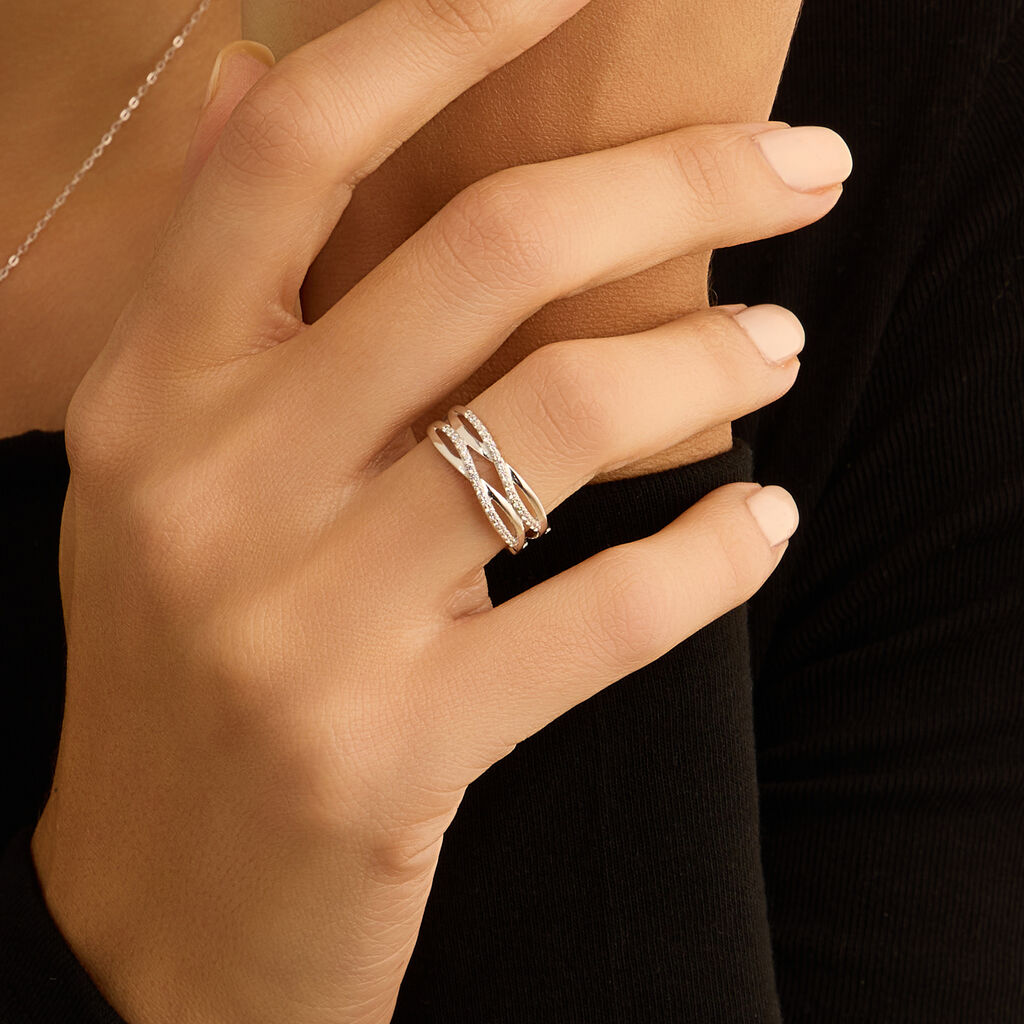Anello Fantasia Silver Shine Argento Rodiato Cubic Zirconia - Anelli con Pietre Donna | Stroili