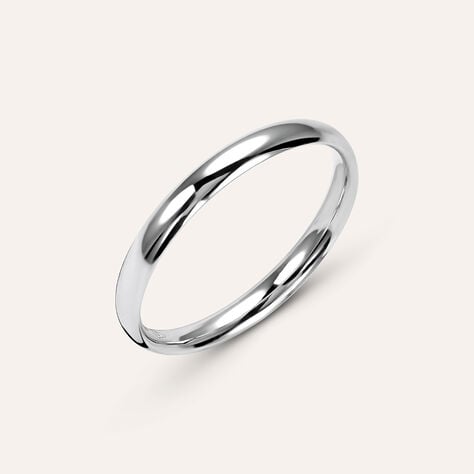 Fede Comoda Leggera 2.5 mm Oro Bianco - Anelli con Incisione Unisex | Stroili