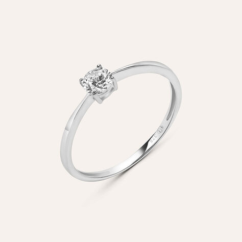 Anello Solitario Claire Oro Bianco Cubic Zirconia - Anelli con Pietre Donna | Stroili