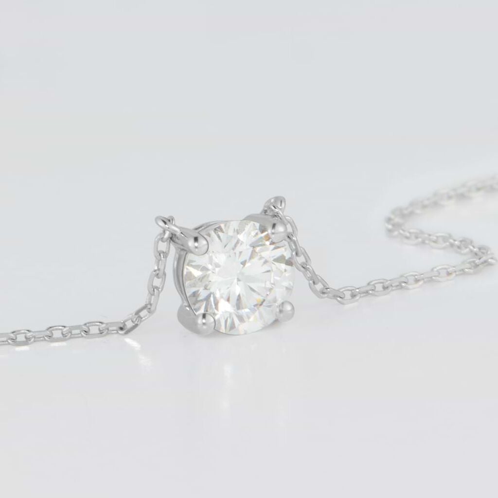 Collana Punto Luce Diamade Oro Bianco Diamante Lab-Grown
