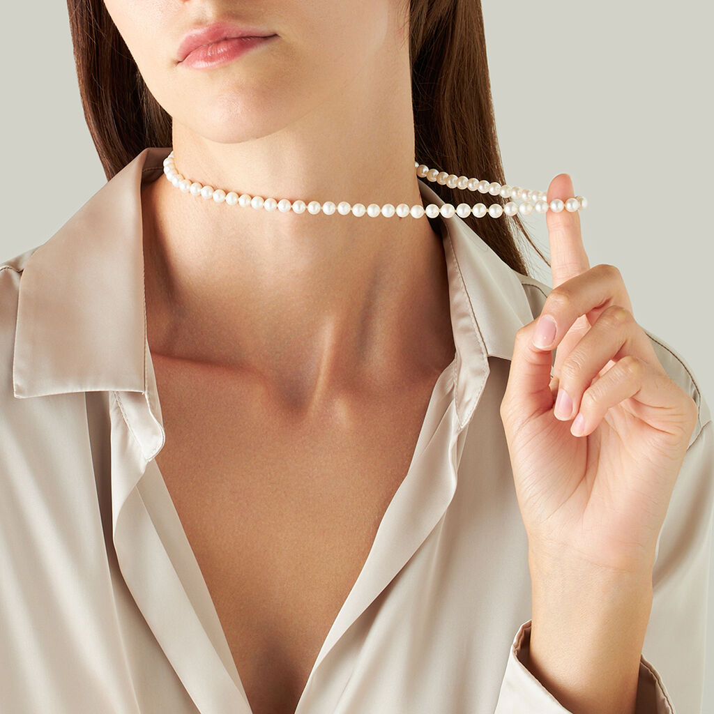 Collana Gabrielle Oro Giallo Perla D'Acqua Dolce - Collane Donna | Stroili