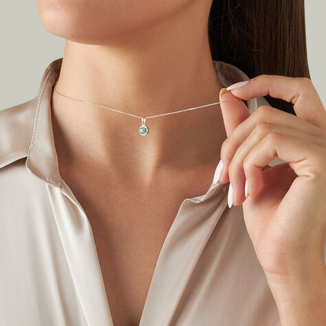 Collana Punto Luce Charlotte Oro Bianco Smeraldo Diamante - Collane Choker Donna | Stroili