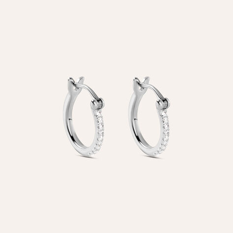 Orecchini A Cerchio Grace Oro Bianco Diamante - Orecchini a Cerchio Donna | Stroili