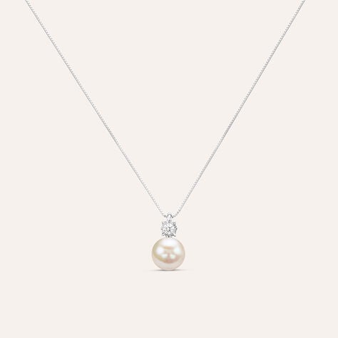 Collana Gold Pearls Oro Bianco Perla D'Acqua Dolce Diamante - Collane Donna | Stroili