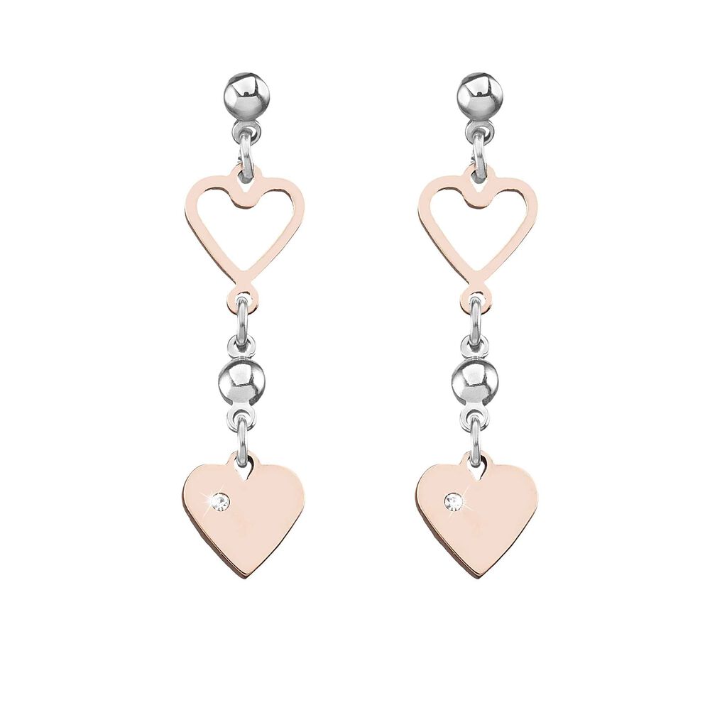 Girocollo farfalla in acciaio bicolore e cristalli