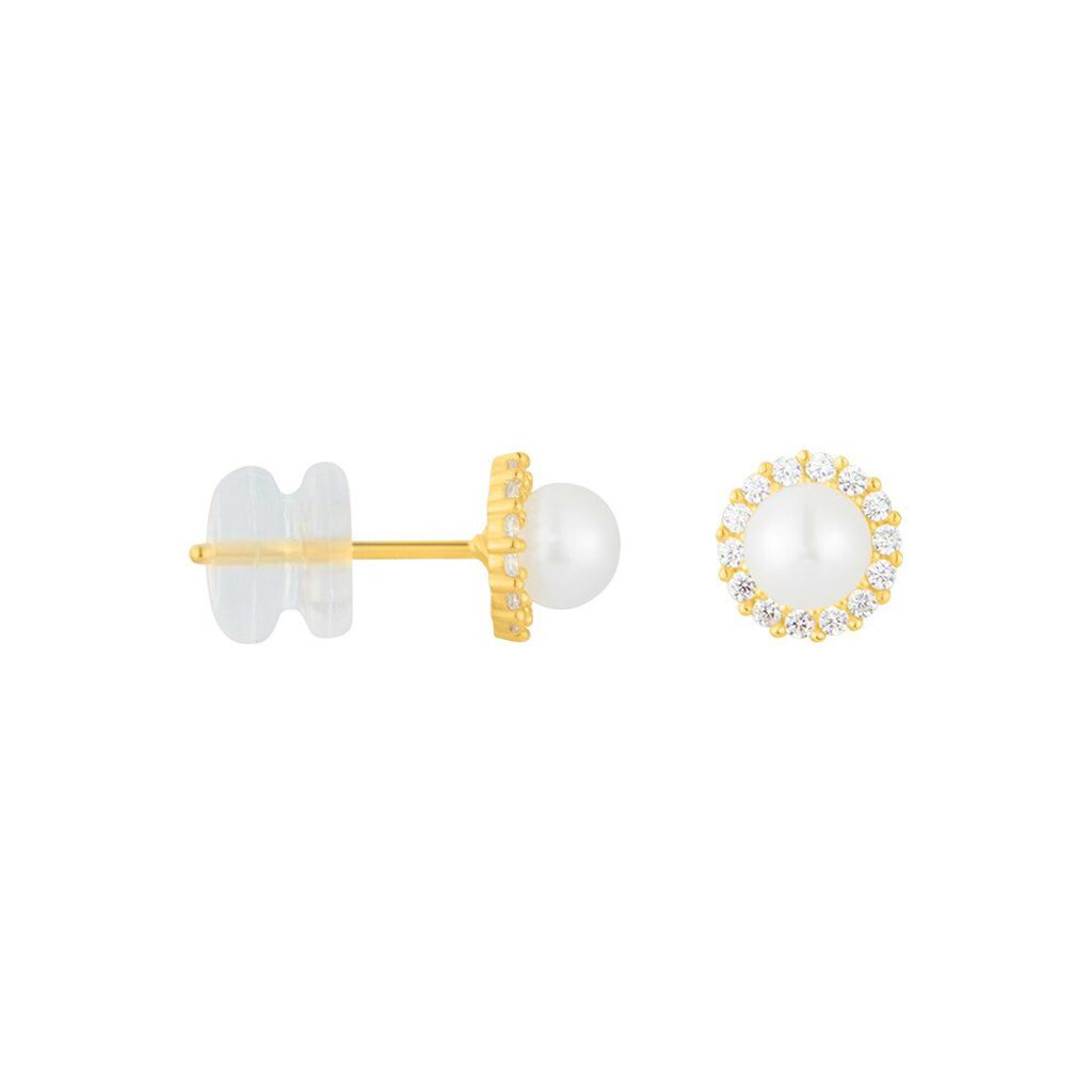 Orecchini Lobo Bon Ton Oro Giallo Perla D'Acqua Dolce Cubic Zirconia - Orecchini a Lobo Donna | Stroili