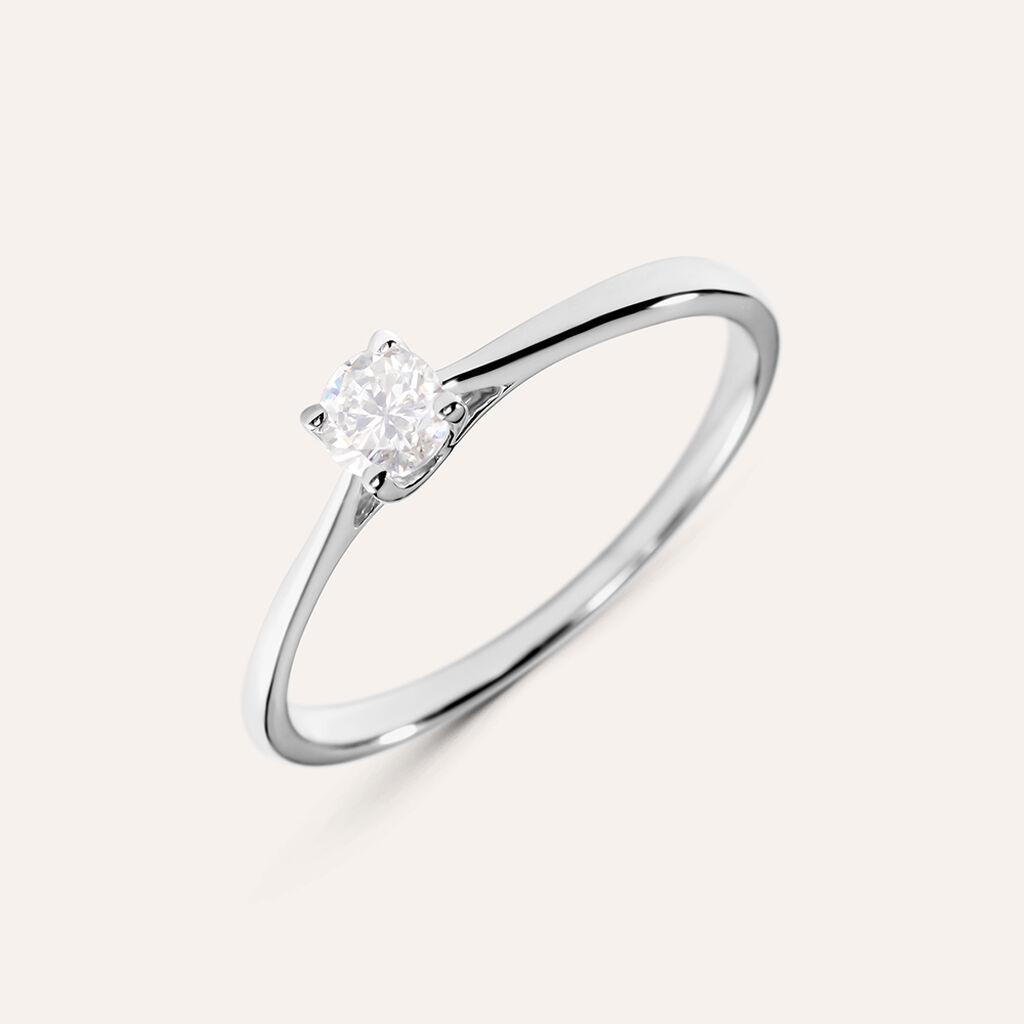 Anello Solitario Grace Oro Bianco Diamante